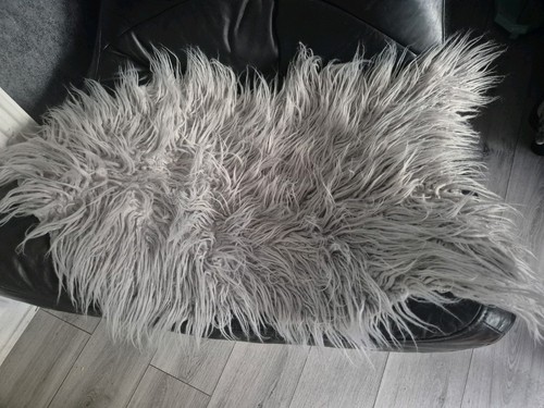 Next rug grey faux fur - rug,