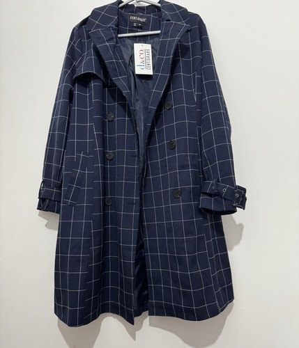Centigrade navy checked trench - centigrade,