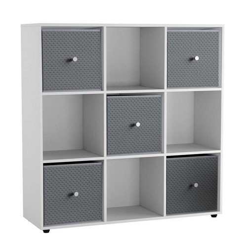 Cube white wooden bookcase - white,