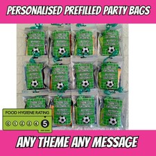 Pre Filled Party Bags Football Themed Sweet Pouch Personalised 