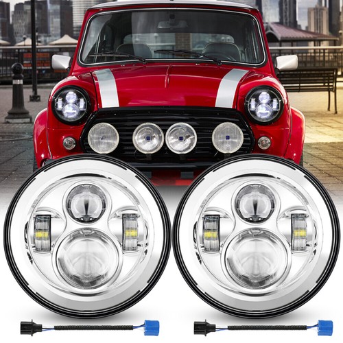 Pair inch round - chrome, led