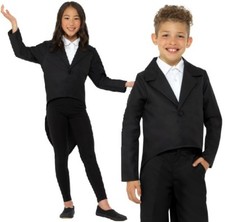 Childs Kids Fancy Dress Tailcoat Black Childrens Book Day Tail Coat by Smiffys