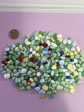  Genuine Seaham Sea Glass - 100g Tiny /Small Milk Glass Shards - Multi Coloured