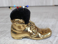 Brass Shoe Boot Pin Cushion