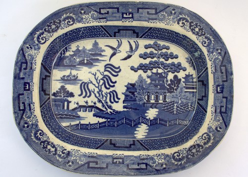Large antique willow pattern - antique,