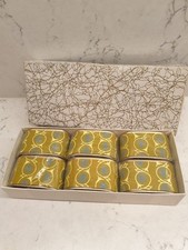 Boxed set of 6 retro fabric napkin holders serviette rings in original box