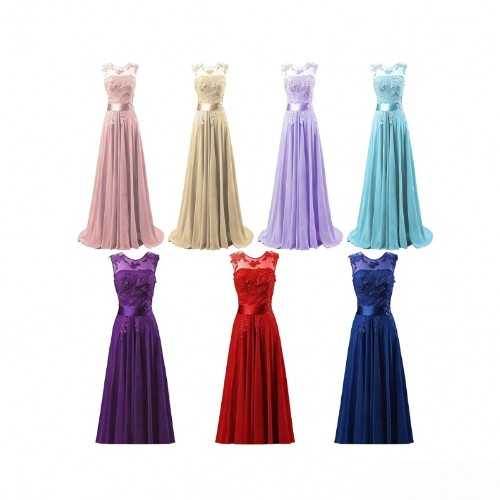 Chiffon bridesmaid dress long - chiffon,