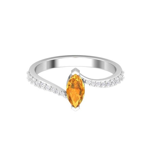 Natural citrine and diamonds - citrine,