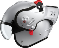 SIZE M 58 2025 22.06 ROOF ROOFIE ROOFY ALPHA BOXER V8 SILVER WHITE CRASH HELMET