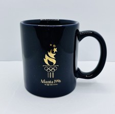 Vintage Atlanta 1996 Olympics 100 Mug Cup Blue Gold Leaf Coffee Tea