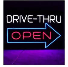 Large Drive Thru Open Neon
