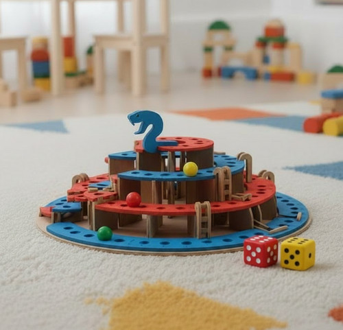 Snakes ladders board - 3d, snakes&ladders
