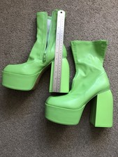 Very High platform boots size 6 lime green shoes By EGO