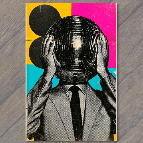 Art print man holding - art, large