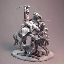 1/32 Resin Model Kit Napoleonic Wars British Soldiers & French Cavalryman Unpain