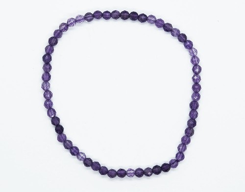 Bracelet 3mm faceted amethyst - 3mm,