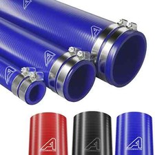 Silicone Straight Hose 200mm 400mm 600mm & 2 Stainless Hose Clips Engine Coupler