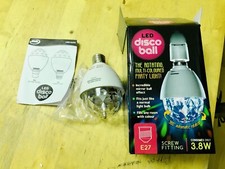 LED DISCO ROTATING LIGHT BALL BULB LAMP PARTY MULTI COLOURED EFFECT E27 Fitting 