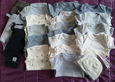 Bundle blue bodysuits, hats, joggers x 23 items. Tiny Baby 4,5&6lbs.  All VGC