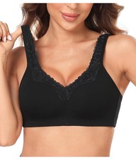Ladies Midnight Ultimate Comfort Seamles Wirefree Bra Padded Zero Feel in 2 Pack