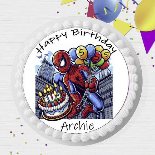 Spiderman personalised edible - spiderman,