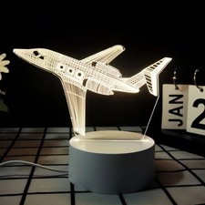 Private Jet Plane 3D Night