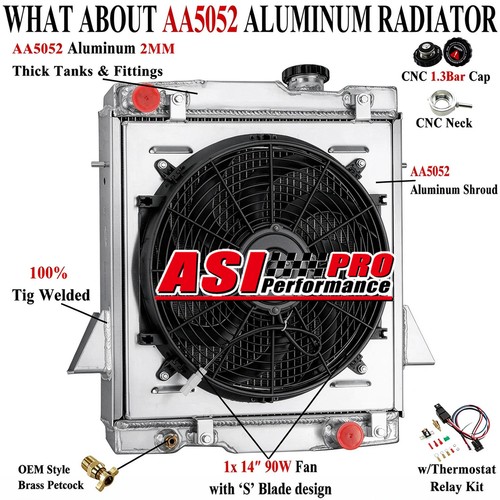 Row aluminum radiator shroud - aluminum,