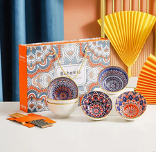 6 X Small Ceramic Chinese Soup