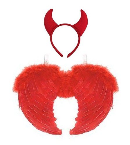 Red devil horns - devil, feather