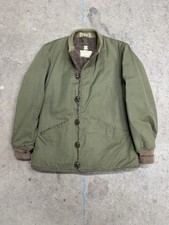 Vintage 1940s WW2 US Army M-1943 Alpaca Pile Liner Jacket OD Green Size 34R