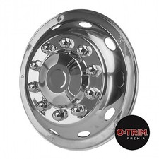 2 x 22.5" Deluxe Front wheel trims hub caps covers stainless steel