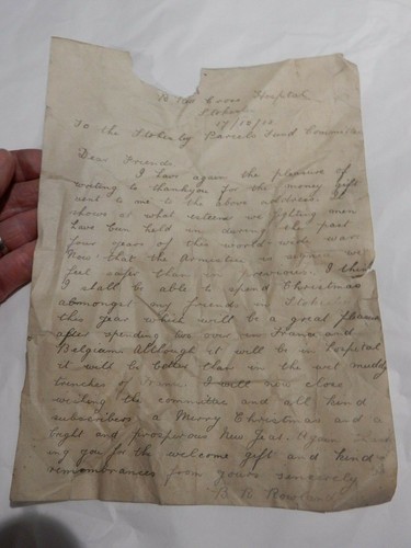 Ww1 letter thanks from - thanks,