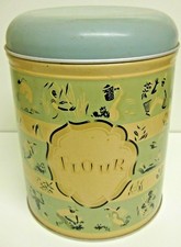 Worcester Ware Tin. Rare Global Harvesting Pattern, 50s Retro Flour Storage.