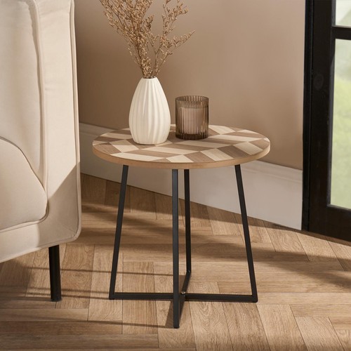 Round side table herringbone - round,