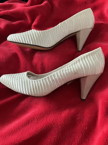 Ivory satin court - satin, shoes,