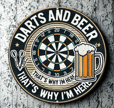 Darts and Beer Metal Wall Sign