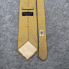 Gucci Silk Tie Mens Gold