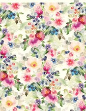 Small Roses on Beige Cotton