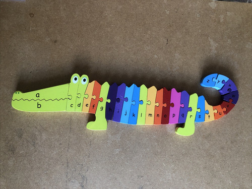 Wooden crocodile alphabet - wooden,