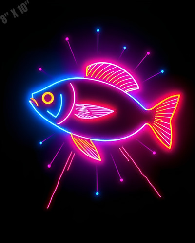 Neon tetra pop art 8x10 - tetra,