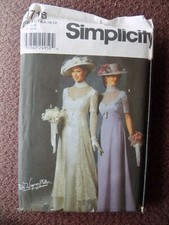 6-12 Simplicity vtg 2001 bodice overlay Regency empire maxi dress sewing pattern
