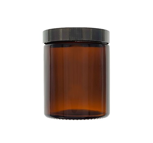 Amber glass jar black - amber,