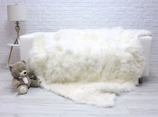 WHITE GOAT CASHMERE KING THROW