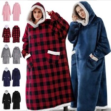Oversized Hoodie Blanket Soft Long Plush Sherpa Fleece Giant Hooded Sweatshirt