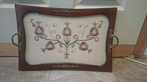 Vintage embroidered wooden - embroidered,