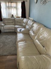 grey leather corner sofa used