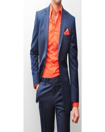 Men suit blue shawl - blue, black