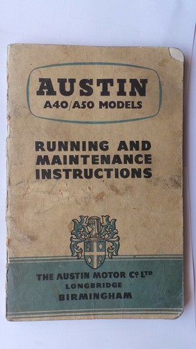 Austin a40 a50 owners handbook - a40,