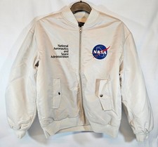 NASA Jacket, White Bomber Jacket, NASA Space Logo Design, BNWT