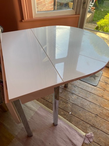White gloss drop leaf dining - white,